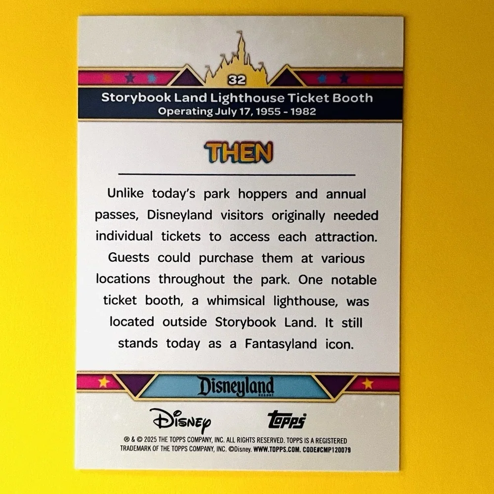 2025 Topps Disneyland 70th Storybook Land‎ Lighthouse Ticket Booth #32